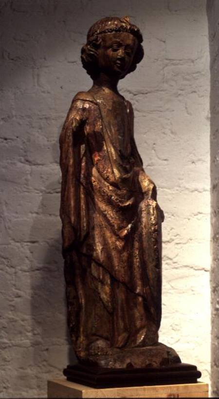 Polychrome walnut figure of St. Michael from Anonymous painter