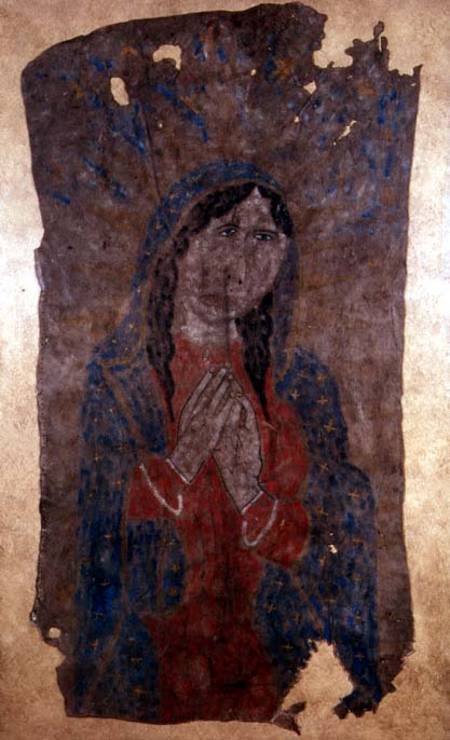 Pueblo Indian hide Painting of a Madonna from Anonymous painter