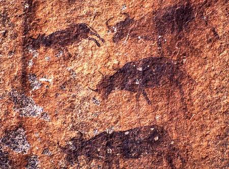 Rock painting depicting animals from Anonymous painter