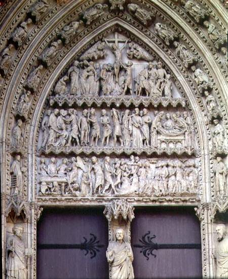 Scenes from the Passion and Resurrection cycle, tympanum of the south transept portal,the Porte de l from Anonymous painter