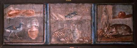 Still Life of Birds, a Lobster and a Rabbit,from Herculaneum from Anonymous painter