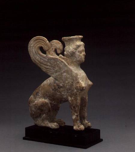 Terracotta figure of a sphinx, from South Italy,Greek from Anonymous painter