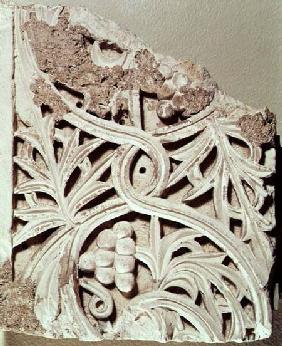 Fragment of limestone frieze from monastery of Apa Jeremias