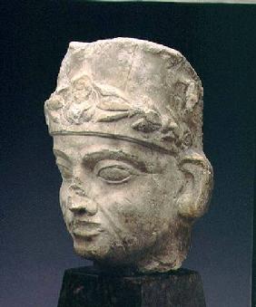 Funerary headwearing a polos head-dress