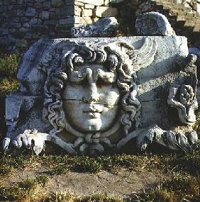 Head of Medusa, from a frieze on the Temple of Apollo, Didyma,Turkey