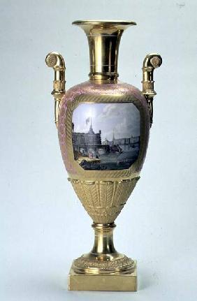 Vase with a view of the Winter Palace from the Fortress of SS. Peter and Paul from the Imperial Porc