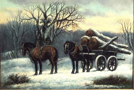 The Timber Wagon in Winter from Anonymous painter