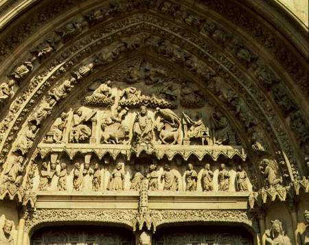Tympanum of the south transept portal depicting the Apocalyptic Christ and the Evangelists from Anonymous painter