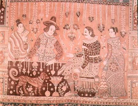 Wall hanging showing early traders to IndiaIndian from Anonymous painter