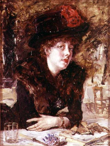 Young Woman in a Restaurant from Anonymous painter