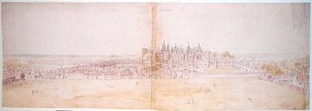 Richmond Palace from the North-west (pen and ink and w/c on paper) from Anthonis van den Wyngaerde