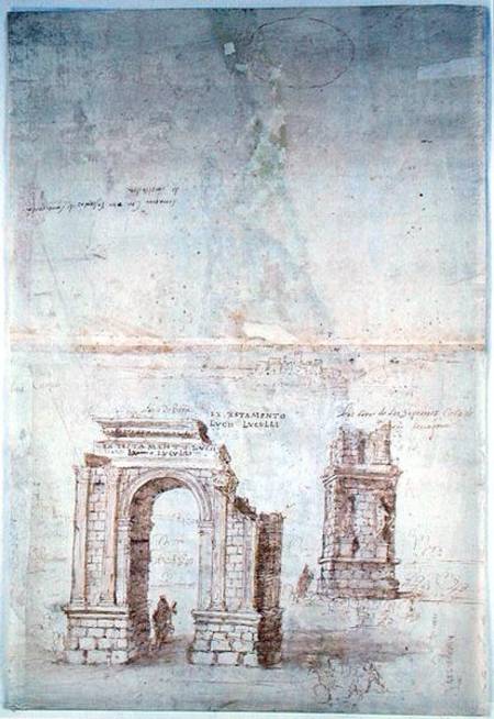 Sketches of Roman Ruins at Tarragona from Anthonis van den Wyngaerde