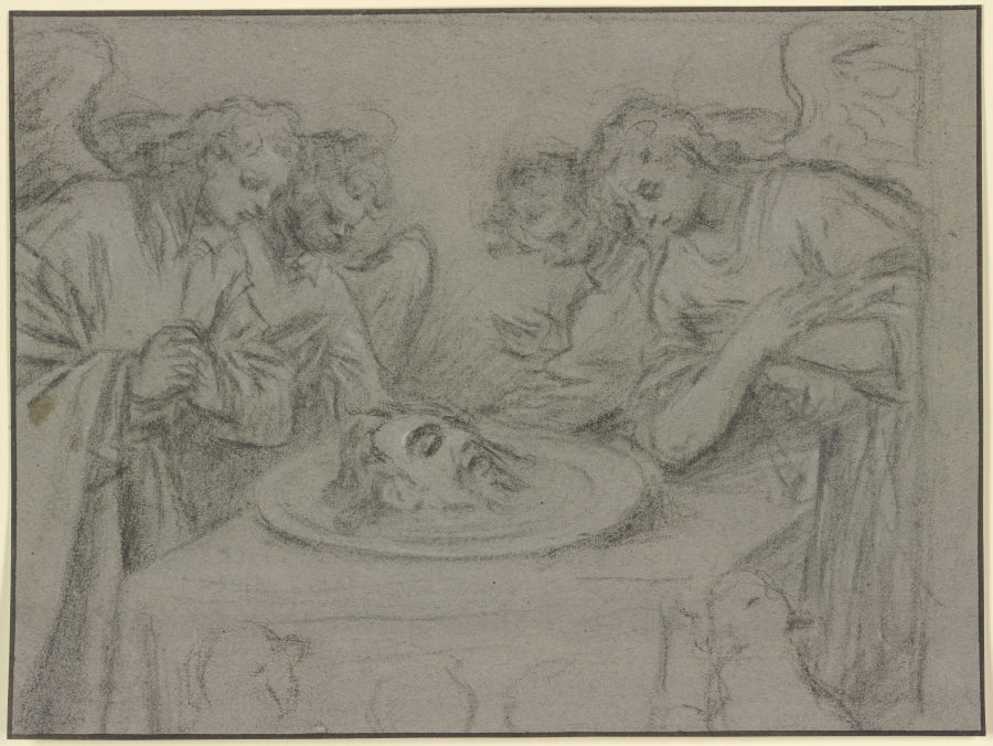 Vier Engel um das abgeschlagene Haupt Johannes des Täufers versammelt from Anthonis van Dyck