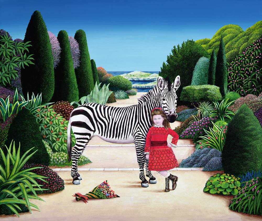 Girl with Zebra, 1984 (acrylic on board)  from Anthony  Southcombe