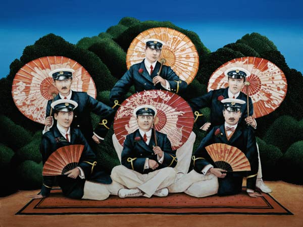 Sailors with Umbrellas, 1995 (acrylic on board)  from Anthony  Southcombe