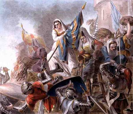 Jeanne Laisne Raises a Standard Against the Men of Bourgogne from Antoine Louis Francois Sergent-Marceau
