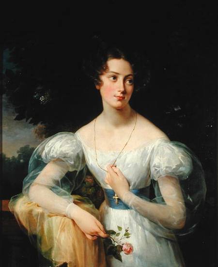 Portrait of Hortense Ballu, future Madame Alphonse Jacob-Desmalter from Antoinette Cecile Hortense Lescot Haudebourt