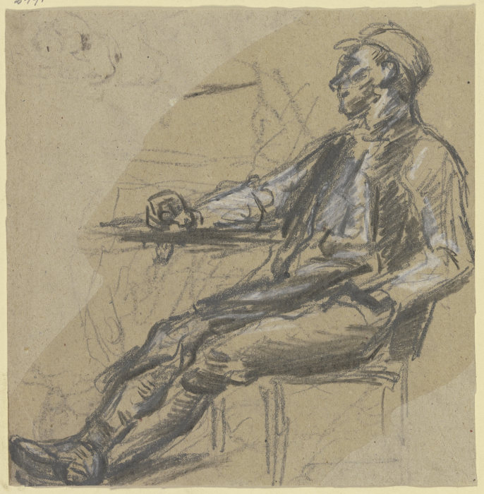 Farmer sitting at a table from Anton Burger
