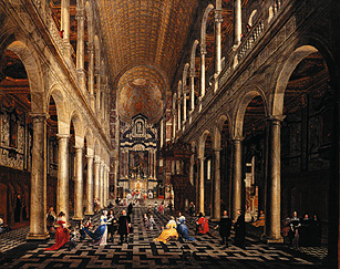 Interior view of the Jesuit church to Antwerp from Anton Günther Ghering