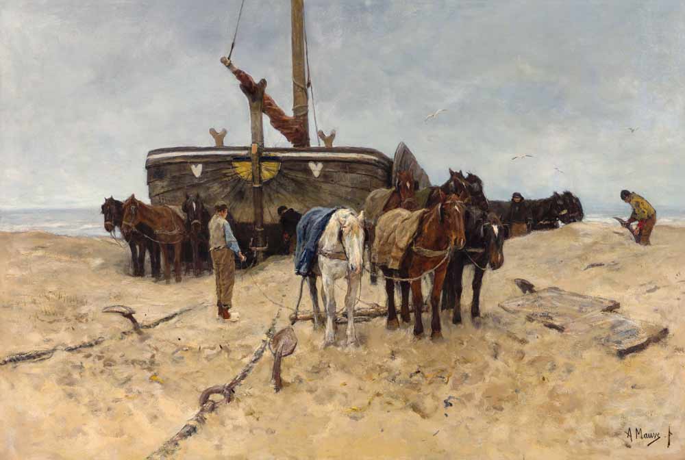 Fishing boat on the beach from Anton Mauve