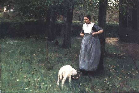 Larener Woman with a Goat from Anton Mauve