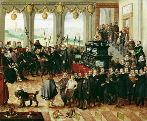 Presentation of the Pomeranian Kunstschrank to Duke Philip II of Pomerania-Stettin (1606-18) in 1617 from Anton Mozart