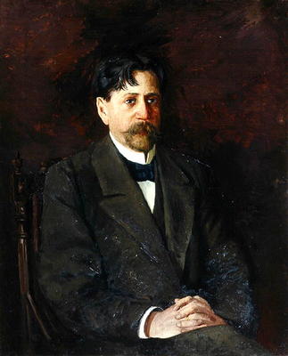 Portrait of the Poet Innokenty Annensky (1856-1909), 1904-09 (oil on canvas) from Anton Nikolayevich Kurbatov