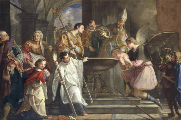A.Bellucci /Baptism of St.Eusebius/ Ptg. from Antonio Bellucci