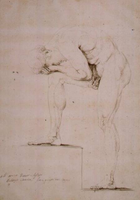 Male Nude Crying (pencil on paper) from Antonio Canova