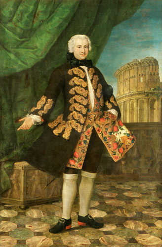 Portrait of William Perry with the Colosseum beyond from Antonio David