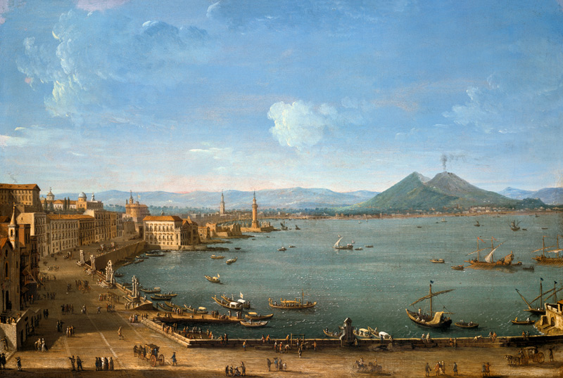 View of Naples from the Bay with Mt. Vesuvius from Antonio Joli