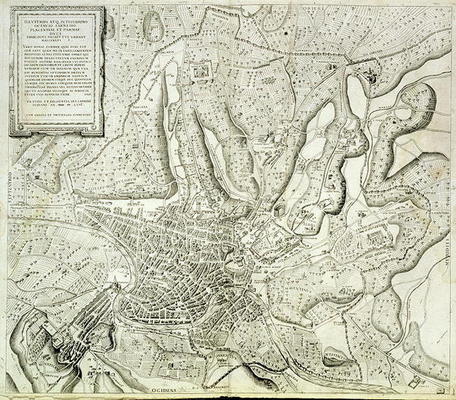 Map of the city of Rome, engraved by the artist, 1557 (engraving) from Antonio Lafreri