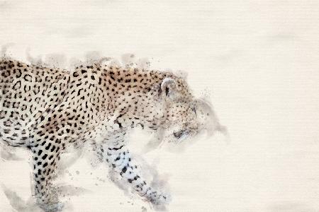 Abstract African Leopard Watercolor Art
