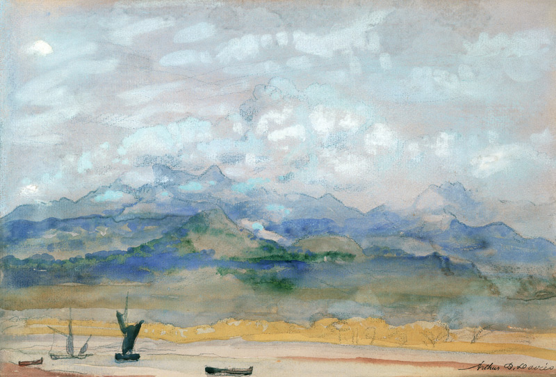 A Romantic Landscape (w/c, gouache and pencil on from Arthur Bowen Davies
