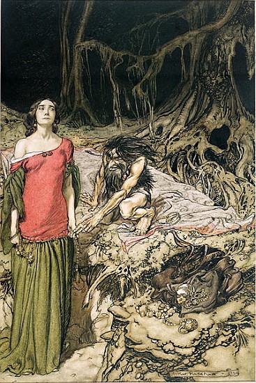 The Wooing of Grimhilde, the mother of Hagen from ''Siegfried and The Twilight of the Gods'' Richard from Arthur Rackham