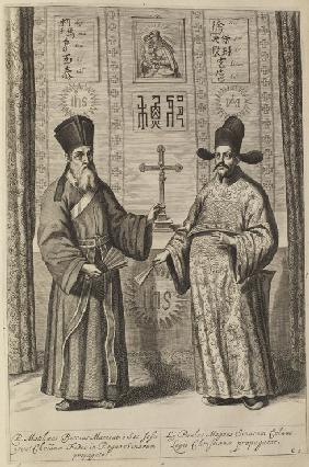 Matteo Ricci and Xu Guangqi. (From Athanasius Kircher's China Illustrata)