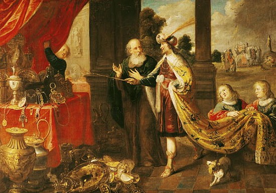 Ahasuerus Showing his Treasure to Mordecai from (attr. to) Claude Vignon