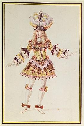 Costume design for male dancer, c.1660