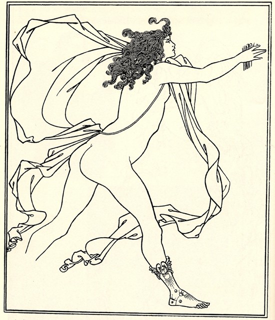 Apollo pursuing Daphne from Aubrey Vincent Beardsley