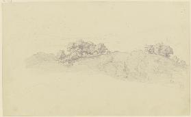 Sabiner Berge, im Vordergrund zwei Baumgruppen