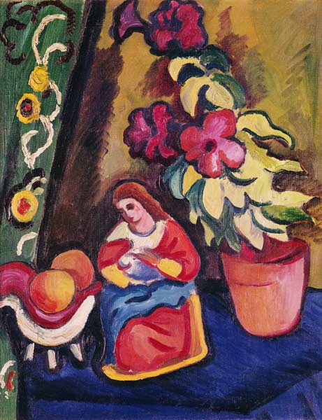 Quiet lives with Madonna, Petunie and apples from August Macke