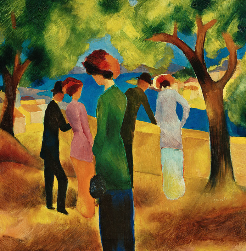Lady in a green jacket from August Macke
