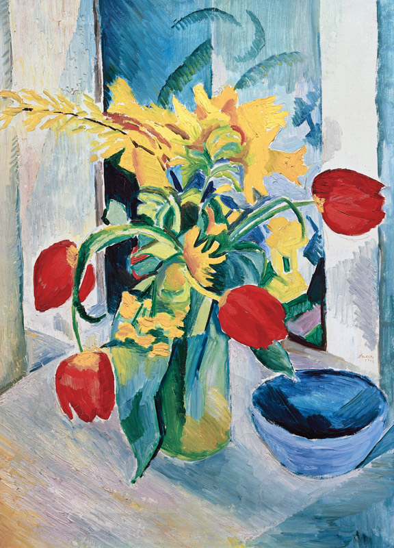 Quiet life with tulips from August Macke
