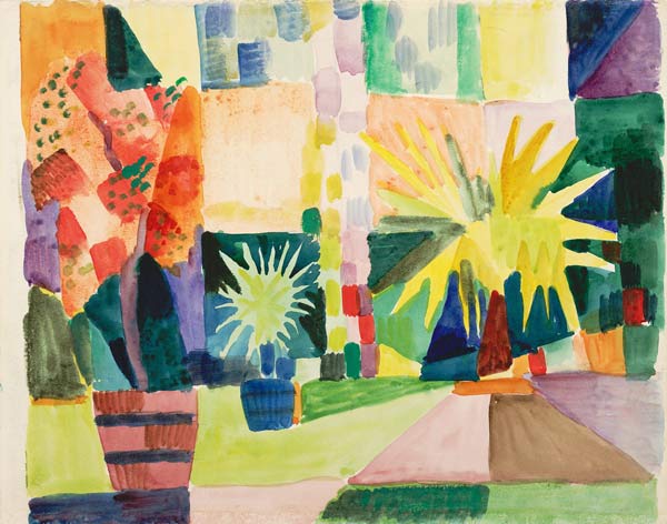 Garden on Lake Thun (Pomegranate Tree and Palm in the Garden) from August Macke