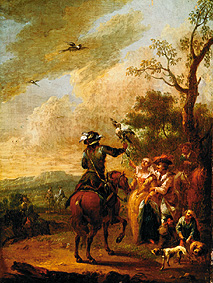 Falcon hunting. from August Querfurt