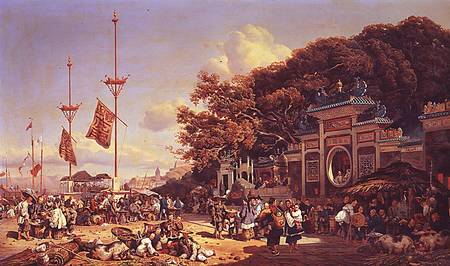 A Market in Macao from Auguste Borget