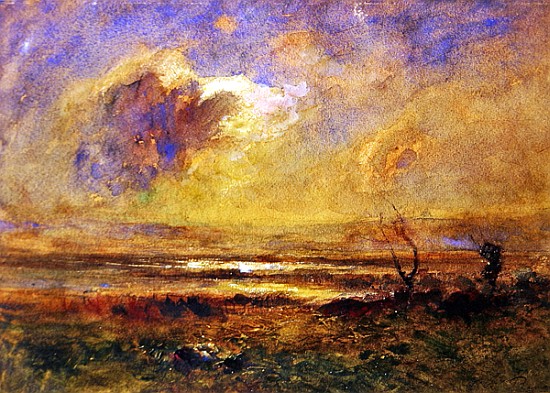 Sunset on the plain, c.1868 from Auguste Francois Ravier