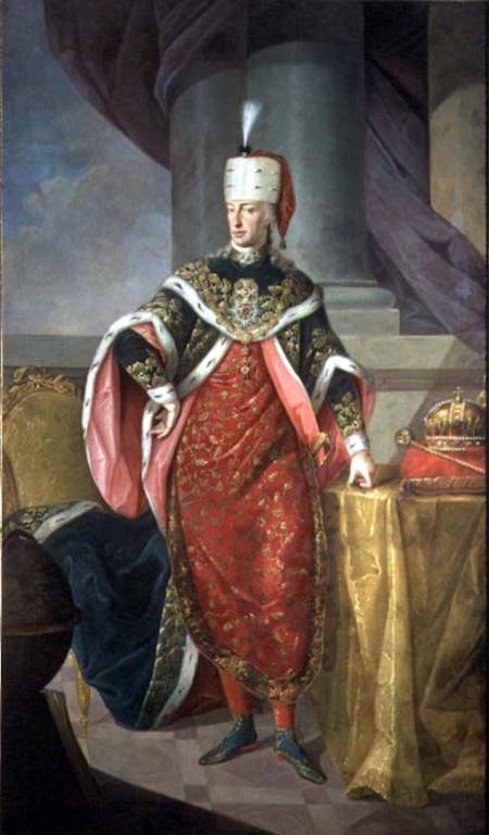 Emperor Francis I (1708-65) Holy Roman Emperor, wearing the official robes of the Order of St. Steph from Austrian School