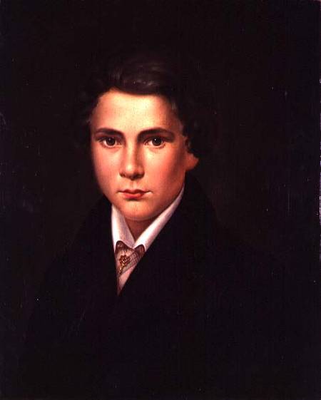 Portrait of a Young Man with a Ruby Stick-Pin from Austrian School