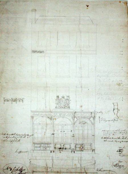 Design for Nicholson's State Lottery Office, No. 3 Cockspur Street, City of London from Baker